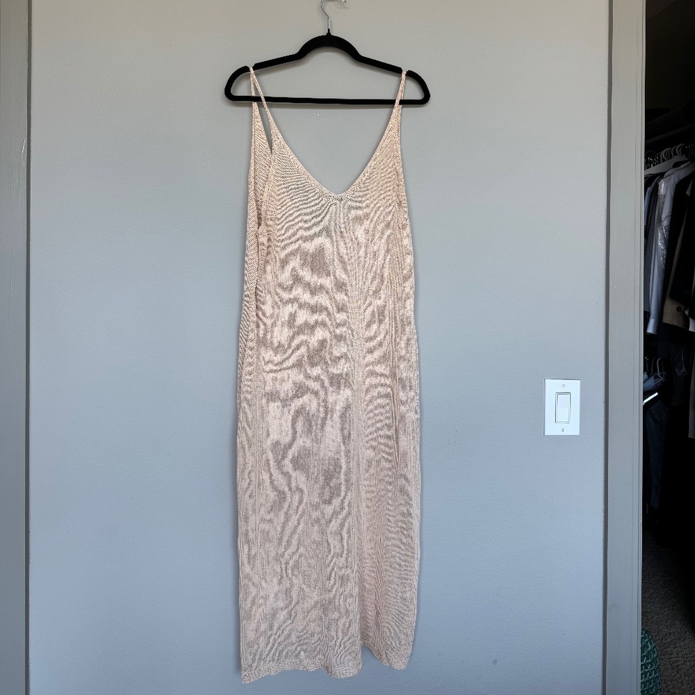 Beige flowy translucent dress